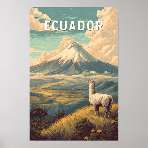 Ecuador Illustratie Reis Kunst Vintage Poster