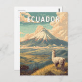 Ecuador Illustration Travel Art Vintage Briefkaart (Voorkant / Achterkant)