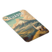 Ecuador Illustration Travel Art Vintage Magneet (Rechterzijde)