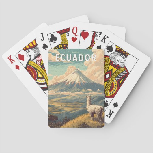 Ecuador Illustration Travel Art Vintage Pokerkaarten (Achterkant)