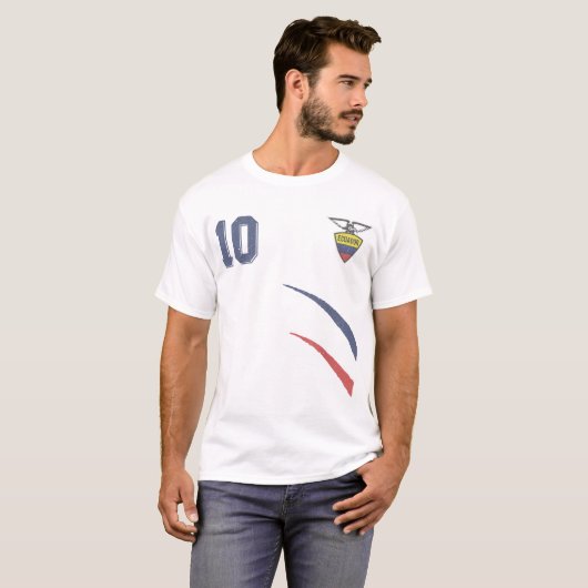 Ecuador in Football Soccer Style T-shirt (Voorkant volledig)
