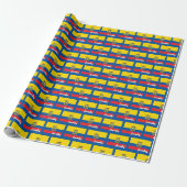 Ecuador inpakpapier, blauw, Ecuador vlag Cadeaupapier (Uitgerold)