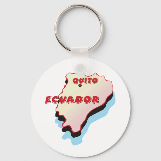 Ecuador-kaart Sleutelhanger (Voorkant)