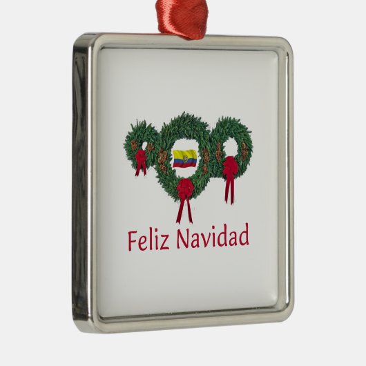Ecuador Kerstmis 2 Metalen Ornament (Rechts)