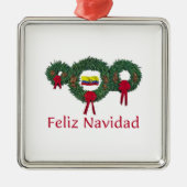 Ecuador Kerstmis 2 Metalen Ornament (Voorkant)