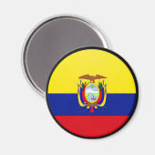 Ecuador kwaliteit Vlag Cirkel Magneet (Voorkant / Achterkant)