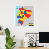 ecuador - land politieke kaart poster (Thuiskantoor)