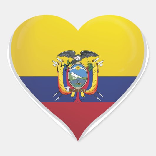 Ecuador liefde vlag trots hart sticker (Voorkant)