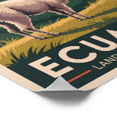 Ecuador Llama Illustration Travel Art Vintage Poster (Hoek)