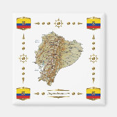 Ecuador Map + Flags Magnet (Voorkant)