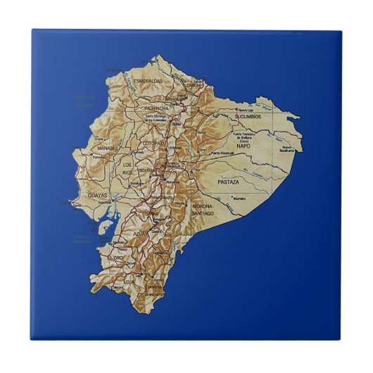Ecuador Map Tile Tegeltje (Voorkant)