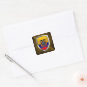 Ecuador Mettalic Emblem Vierkante Sticker (Envelop)