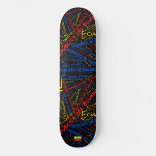 Ecuador Nationaal Eerbewijs Wordcloud Persoonlijk Skateboard