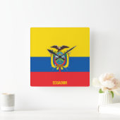 Ecuador National Flag Patriotic Vierkante Klok (Huis)