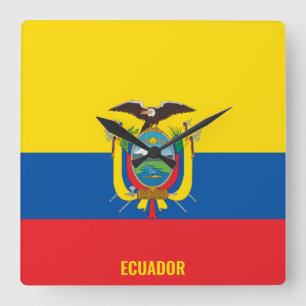 Ecuador National Flag Patriotic Vierkante Klok