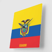 Ecuador National Flag Patriotic Vierkante Klok (Hoek)