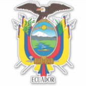 Ecuador Nationale wapenschild patriottisch Sticker (Voorkant)