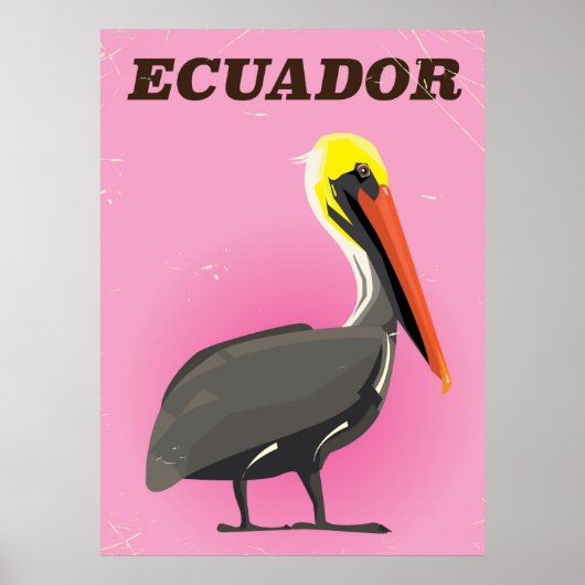 Ecuador Pelican vintage-poster Poster (Voorkant)