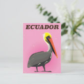 Ecuador Pelikaan vintage reisposter Briefkaart (Staand voorkant)