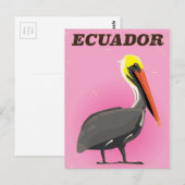 Ecuador Pelikaan vintage reisposter Briefkaart (Voorkant / Achterkant)