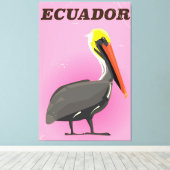 Ecuador Pelikaan vintage reisposter Canvas Afdruk (Insitu (Houten vloer))