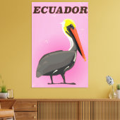 Ecuador Pelikaan vintage reisposter Canvas Afdruk (Insitu (Woonkamer))