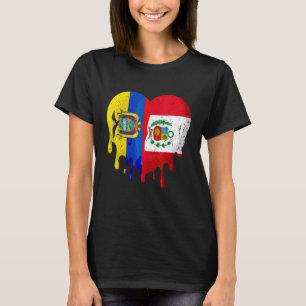 Ecuador Peru Vlag Hart Burger Gegroeid Patriot Lan T-shirt