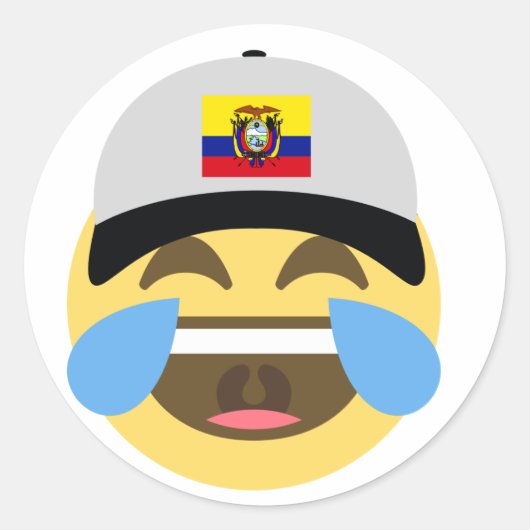 Ecuador Pet lachende emoji Ronde Sticker (Voorkant)