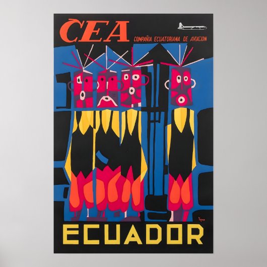 Ecuador Print South American Art CEA Travel Poster (Voorkant)