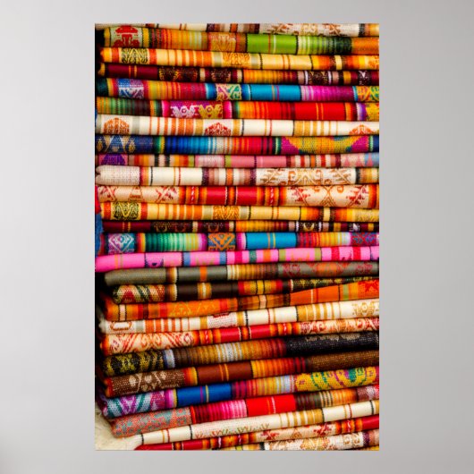 Ecuador, Quito Area, Otavalo Handicraft Market Poster (Voorkant)