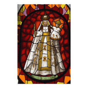 Ecuador, Quito. beeld van de gevlekte maagd 2 Foto Afdruk