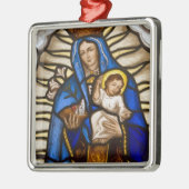 Ecuador, Quito. beeld van de gevlekte maagd Metalen Ornament (Links)