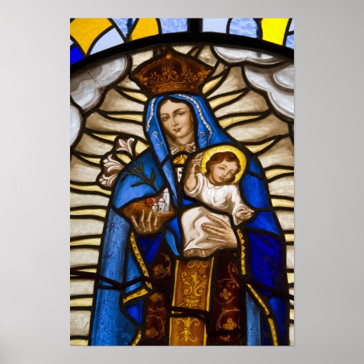 Ecuador, Quito. beeld van de gevlekte maagd Poster (Voorkant)