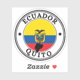 Ecuador Quito La Mitad Del Mundo Seal Sticker Roun