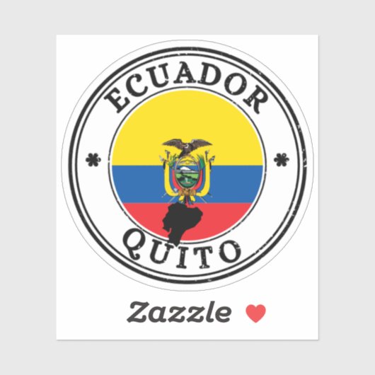 Ecuador Quito La Mitad Del Mundo Seal Sticker Roun (Vel)
