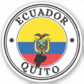 Ecuador Quito La Mitad Del Mundo Seal Sticker Roun (Voorkant)