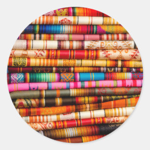 Ecuador, regio Quito, Otavalo-handwerkmarkt Ronde Sticker