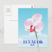 Ecuador-reisposter voor orchidee briefkaart (Voorkant / Achterkant)