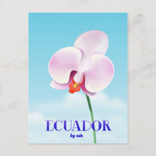 Ecuador-reisposter voor orchidee briefkaart