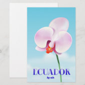 Ecuador-reisposter voor orchidee briefpapier (Voorkant / Achterkant)