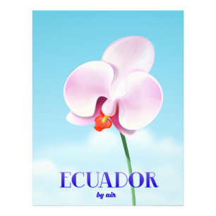 Ecuador-reisposter voor orchidee foto afdruk
