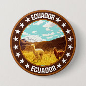 Ecuador Ronde Button 7,6 Cm (Voorkant)