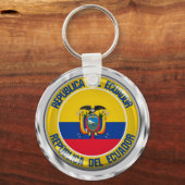 Ecuador Ronde Embleem Sleutelhanger (Voorkant)