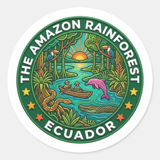 ECUADOR RONDE STICKER (Voorkant)