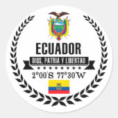Ecuador Ronde Sticker (Voorkant)