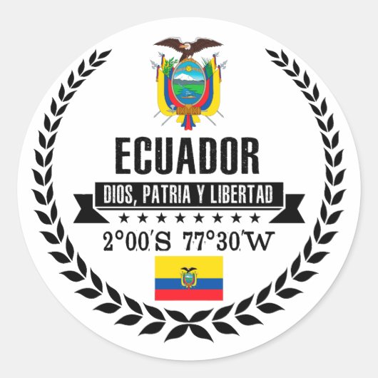 Ecuador Ronde Sticker (Voorkant)