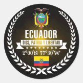 Ecuador Ronde Sticker (Voorkant)