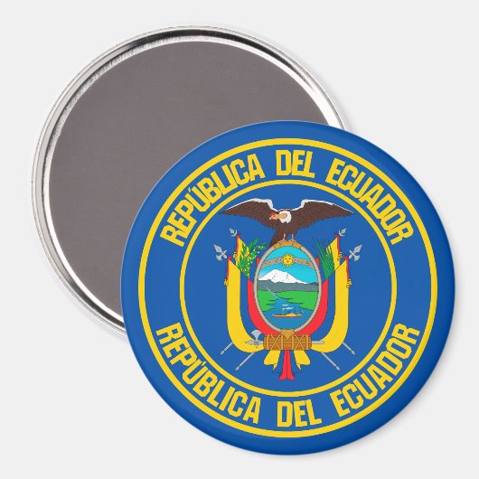 Ecuador Round Emblem Magneet (Voorkant / Achterkant)