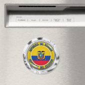 Ecuador Round Emblem Magneet (Insitu (Vaatwasser))