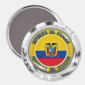 Ecuador Round Emblem Magneet (Voorkant / Achterkant)
